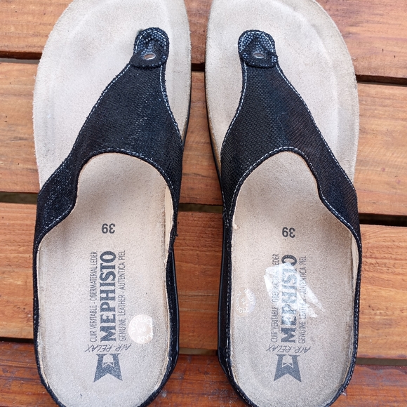🦋 Sandals mephisto color black Size 39 - Picture 3 of 7